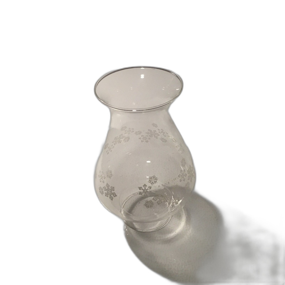 Vintage 1980 Pyrex Snowflake Hurricane Chimney Globe - FTDA Replacement Glass
